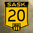 Saskatchewan provincial highway 20 route marker road sign Canada 1940s crest