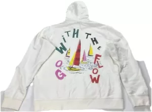 Scotch And Soda Relaxed Fit Fleece Graphic Hoodie Men's L “Go With The Flow” NWT - Picture 1 of 9