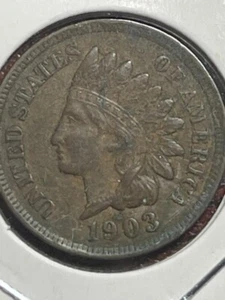 1903 Indian Head Cent Penny AU SOLIDE DETAILS! - Bild 1 von 6