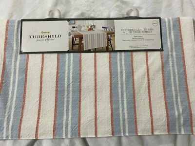 Threshold Table Runner Extended Length & Width 20x90 blue coral #639 - Image 1 of 4
