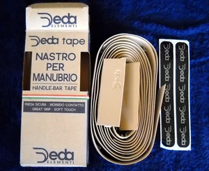 **CINTA DE MANILLAR BARRA CAÍDA VINILO BEIGE VINTAGE AÑOS 90 NUEVA ITALIANA DEDA ELEMENTI** - Imagen 1 de 3