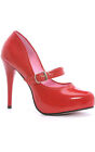  ADULT WOMENS RED LADY JANE HIGH HEEL SHOES FANCY DRESS COSTUME ACCESSORY