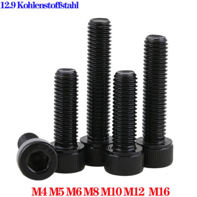 6 Stück Linksgewinde Schrauben M5/M6 X 22 Mm - Für Bohrfutterschaft-Adapter, Schwarz