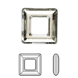 Anillo cuadrado de piedra de fantasía 4439 Anillo cuadrado Swarovski® cristal plata sombra 30mm - Imagen 1 de 1