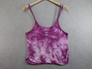 American Eagle AEO Women's Tank Top Size XS Purple Tie Dye Wrap Front - Picture 1 of 6