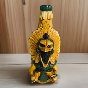 Handmade Mexican Aztec Mayan Folk Art Decanter Bottle Decor Stone Jeweled 11” - Picture 1 of 6