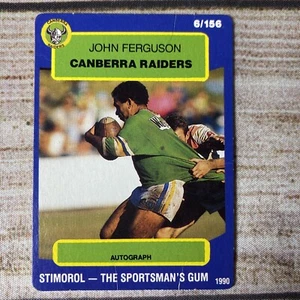 John Ferguson #6 ~ 1990 NRL Stimorol Trading Card ~ Canberra Raiders - Picture 1 of 3