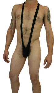Mankini Men Borat Mankini Thong Black Lingerie Costume Swimsuit Underwear - Picture 1 of 7