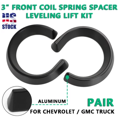 US Black 3" Front Coil Spring Spacer Leveling Lift For Chevrolet C10 C20 S10 S15 - Image 1 of 4