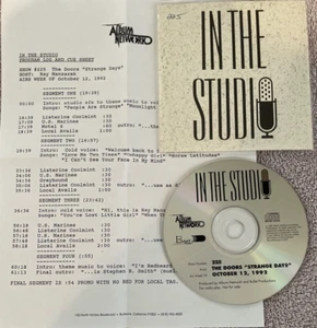 The Doors Strange Days "In The Studio" Radio Show # 225, 10/12/92 with cue  *** - Picture 1 of 11