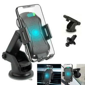 Wireless Car Charger, Fast Charging Phone Holder 3 in 1 Phone Mount Auto Clamp