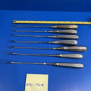 7 x Aesculap Lawton Kapps Premiere Sparta Spectrum Sims Uterine Curettes OB/GYN - Picture 1 of 11