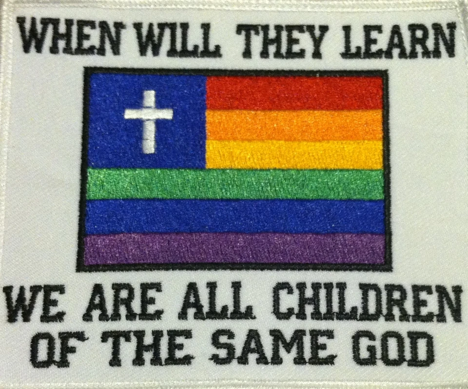 LGBT Christian Flag Morale Patch Tactical With Hook Adhesive Fastener  - Image 1 of 1
