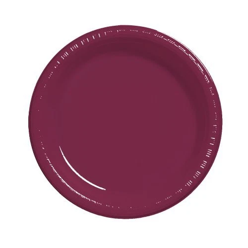 Creative Converting Touch of Color 20 Count Plastic Lunch Plates Burgundy
