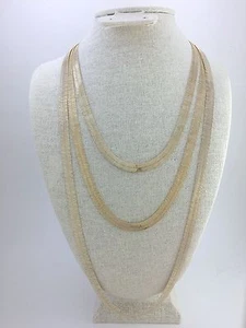 HERRINGBONE Set Catene Placcato Oro 20, 24 o 30 Pollici Lungo 7mm Largo, 8" Braccialetto - Foto 1 di 20