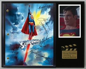 Superman Reproduction Signed Movie Script Wood Plaque Display - Picture 1 of 8