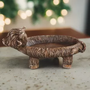 9"W Highland Cow Tray Figurine Ornament Home Decor Unique Gift - Picture 1 of 1