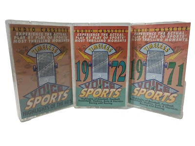 Lot 3 Cassette Timeless Voice of Sports Highlights 1971 1972 & 1960s 2 sealed - Image 1 of 4