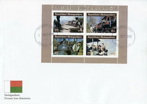 Madagascar 2019 FDC Great Escape Locomotives 4v M/S Cover Trains Rail Stamps - Picture 1 of 1