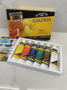 Winsor & Newton, Galeria acrilico, set tubi 6 x 60 ml vintage nuovo set - Foto 1 di 24