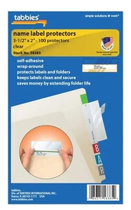 Tabbies® 58385 - PROTECTOR, TOP TAB FOLDER, 3 1/2 X 2, CLEAR -100 Pk - Picture 1 of 5