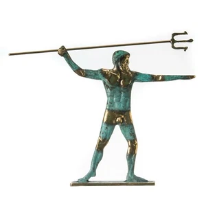 God Poseidon Bronze Statue Neptune King of the Sea 7.4" - Picture 1 of 7