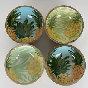 Mango Wood Pineapple Bowls Set Of 4 9880 - Picture 1 of 6