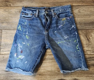 Boy’s POLO Ralph Lauren Denim Shorts The Slim Sullivan - Size 14 Paint Splatter - Image 1 of 4