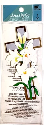 Lily Cross Memorial Funeral Graveyard Christian Jolee's Boutique 3D Stickers - Image 1 of 2
