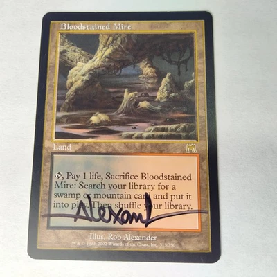 MTG Bloodstained Mire Onslaught - Signed by Artist Rob Alexander - Image 1 of 3