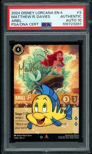 Disney Lorcana Ariel Matthew Davies 2024 firmado platija boceto PSA AUTO 10 - Imagen 1 de 2