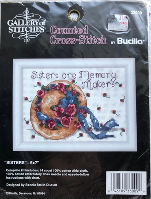 Bucilla Gallery of Stitches Counted Cross Stitch Kit #33009 Sisters 5"x7" - Image 1 of 2