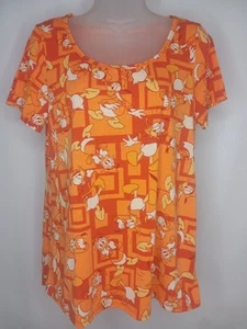 LuLaRoe Disney Classic T Medium Orange Donald Duck Short Sleeves Comfort Fit - Picture 1 of 10
