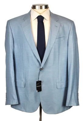 Abrigo Deportivo Emporio Armani 48 R Azul Claro Viscosa Seda Línea G Blazer Dos Botones Foto 1 de 4