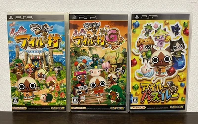 Monster Hunter Diary Nikki Airou Village & G & Puzzle set lot Sony PSP Japan - Image 1 of 4