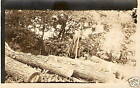 RPPC 1912 Kalamazoo MI Camping WOMAN Camera CUT TREES 