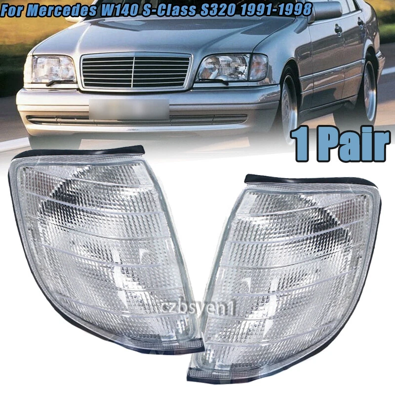 2PCS Corner Light For Mercedes W140 S-Class S320 1991-98 Turn Signal Fog Lamp - Image 1 of 4