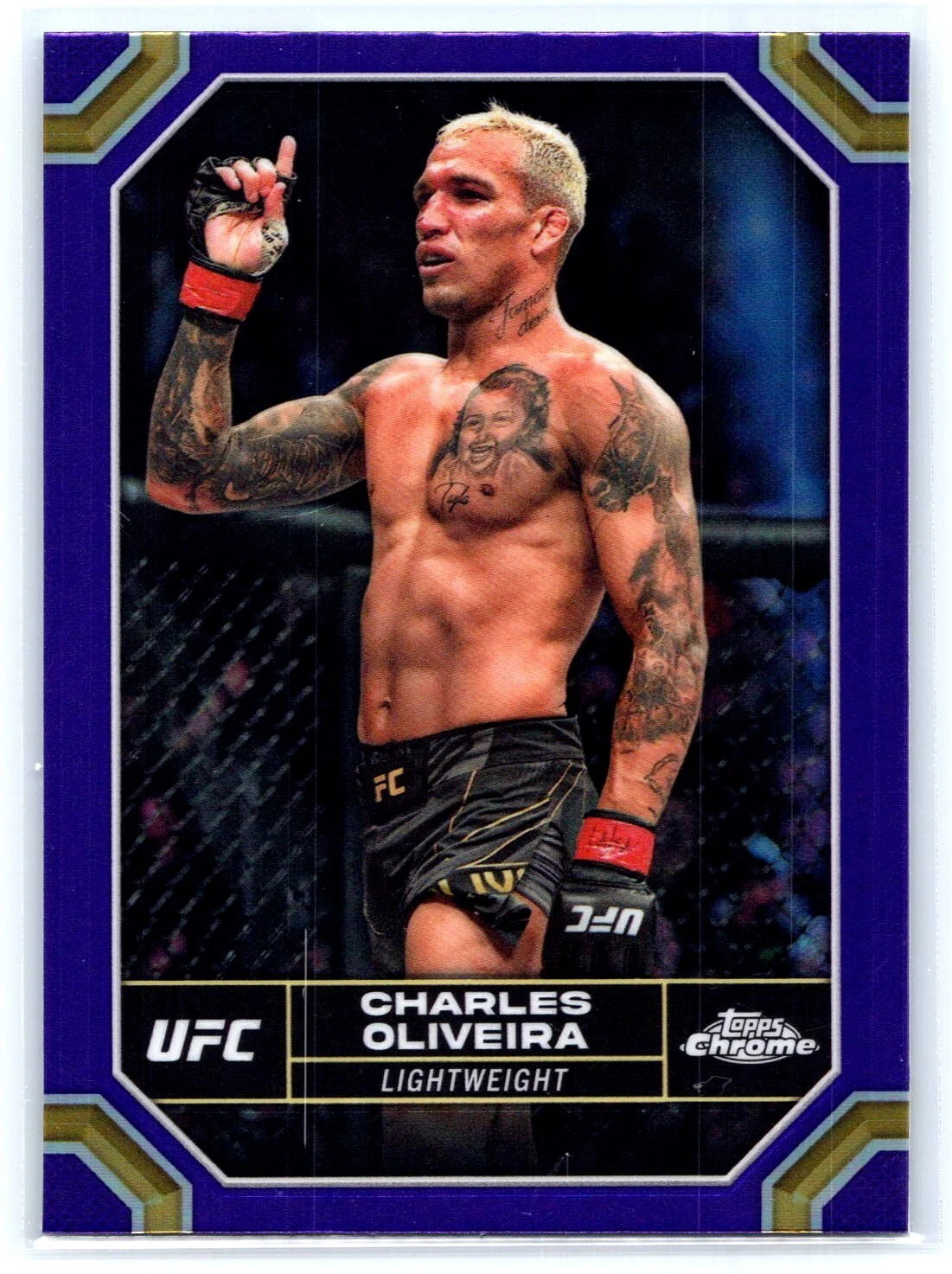 2024 Topps Chrome UFC Charles Oliveira Purple Refractor