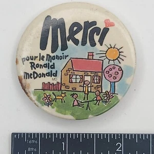 1980's McDonald's House 2 1/4" Pinback Button Pour Le Manoir Ribald McDonald VTG - Picture 1 of 8