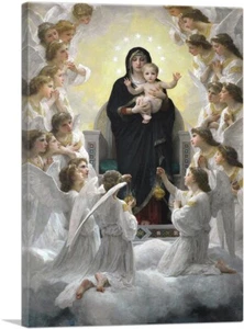 Virgin with Angels Mary and Jesus Canvas Art Print by William-Adolphe Bouguereau - Picture 1 of 11