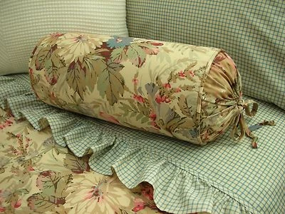 NUEVO Personalizado Ralph Lauren Jardín Costero Floral Cuello Almohada Rollo Foto 1 de 2