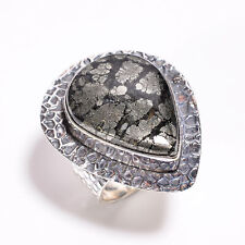 Marcasite Agate Vintage Handmade Jewelry .925 Silver Plated Ring 9 US GSR-2620