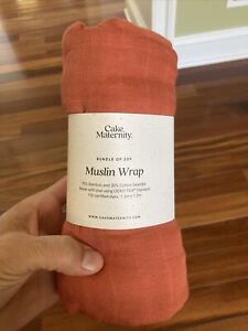 Baby Muslin Swaddle Blanket 70% Bamboo 30% Cotton Cake Maternity 1.2m By 1.2m