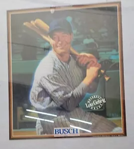 SU09•Vintage 1989 Busch Beer Lou Gehrig Baseball New York Yankee Poster - Picture 1 of 5