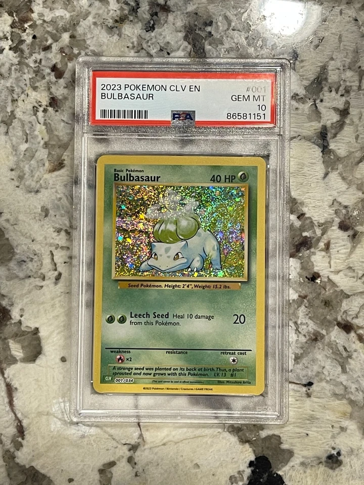 Pokemon Classic Collection Bulbasaur Holo CLV 001/034 PSA 10 - Image 1 of 2