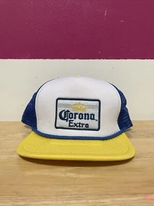 Sombrero de camionero Corona Extra Amarillo Azul Malla Original Snapback Usado - Imagen 1 de 6