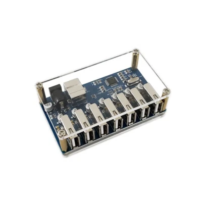 Hub USB 2.0 1 a 7 puertos Módulo de expansión USB Chip MTT 480Mbps con estuche de acrílico - Imagen 1 de 4