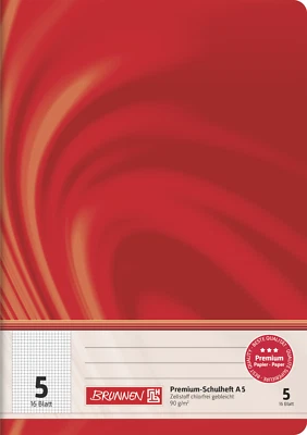 BRUNNEN BAIER & SCHNEIDER BRUNNEN Schulheft A5 Vivendi Lin 5 kariert ohne Rand 16 Blatt 10-4570502 Heft
