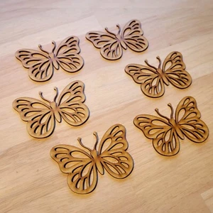 Large Wooden Floral Butterflies Shape MDF 10-60cm 3mm Thick Sign Craft Laser Cut - Picture 1 of 8