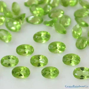 Natürlicher Peridot Oval Schnitt grün facettiert 5x3mm bis 8x6mm Loser Edelstein A Qualität - Bild 1 von 8